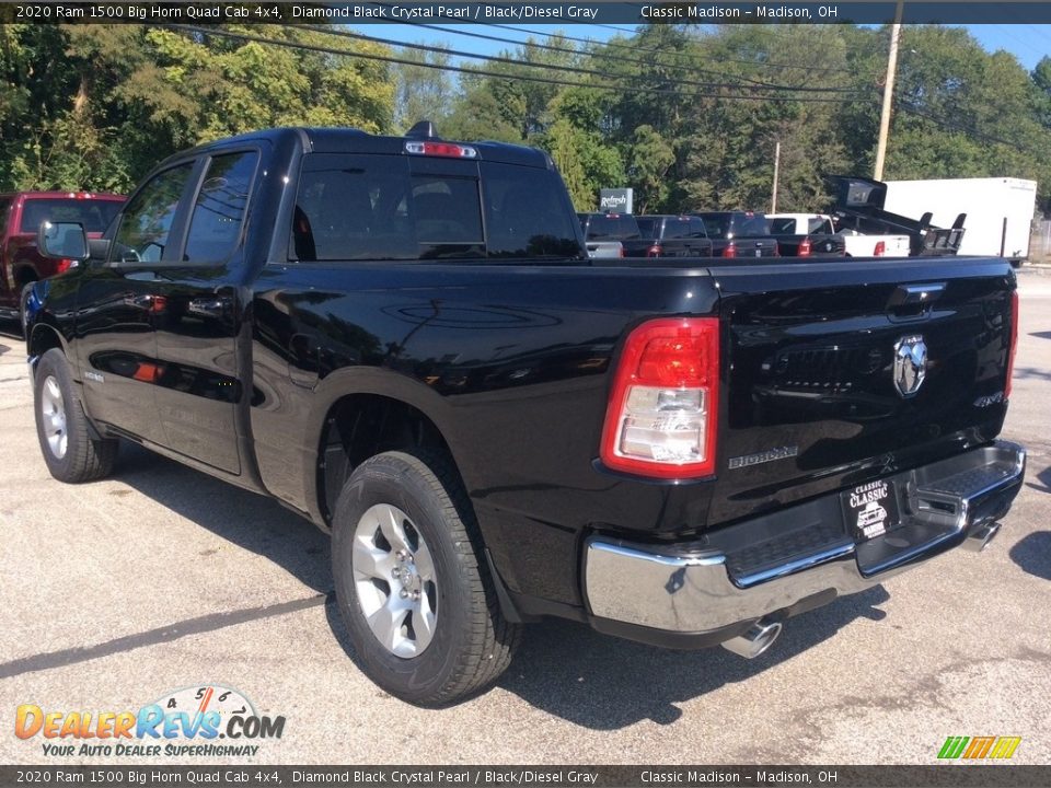 2020 Ram 1500 Big Horn Quad Cab 4x4 Diamond Black Crystal Pearl / Black/Diesel Gray Photo #7