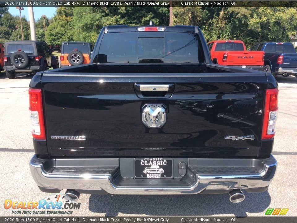 2020 Ram 1500 Big Horn Quad Cab 4x4 Diamond Black Crystal Pearl / Black/Diesel Gray Photo #8