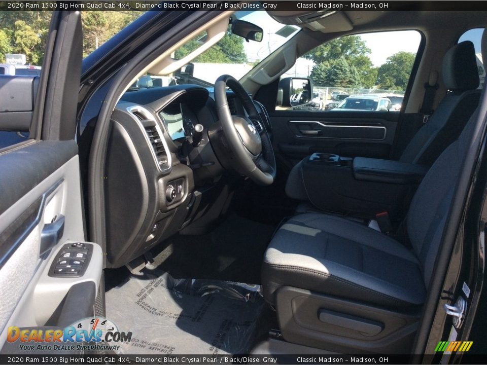 2020 Ram 1500 Big Horn Quad Cab 4x4 Diamond Black Crystal Pearl / Black/Diesel Gray Photo #12