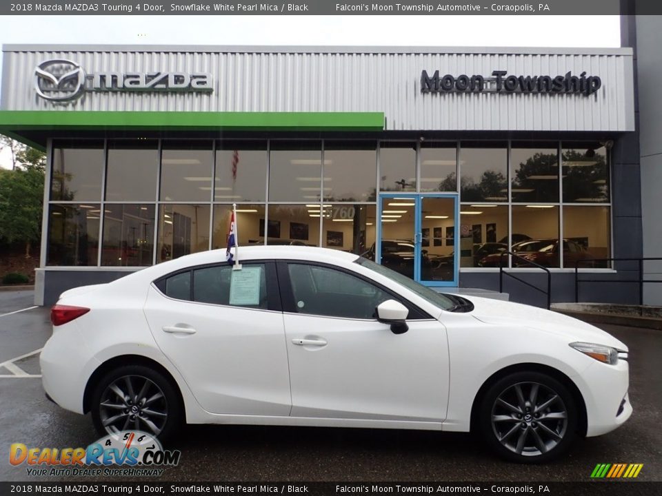 2018 Mazda MAZDA3 Touring 4 Door Snowflake White Pearl Mica / Black