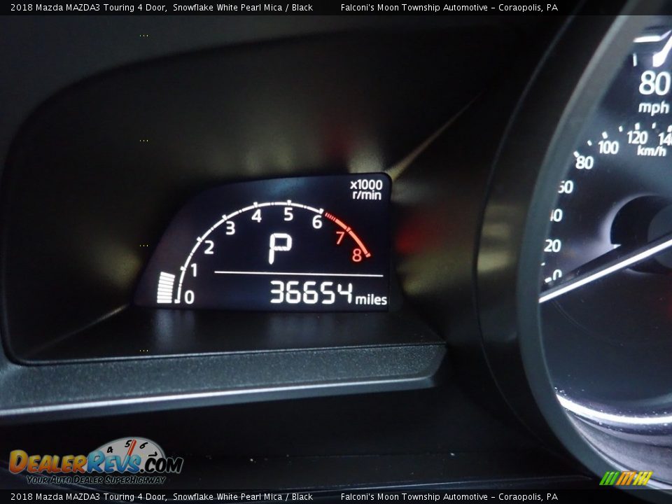 2018 Mazda MAZDA3 Touring 4 Door Snowflake White Pearl Mica / Black Photo #24