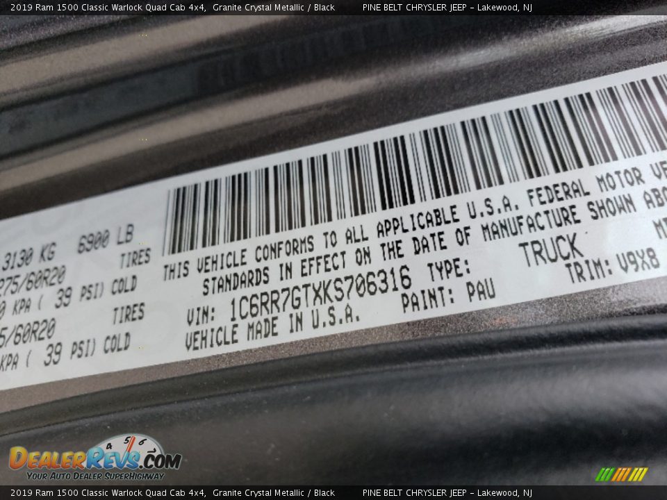 2019 Ram 1500 Classic Warlock Quad Cab 4x4 Granite Crystal Metallic / Black Photo #9