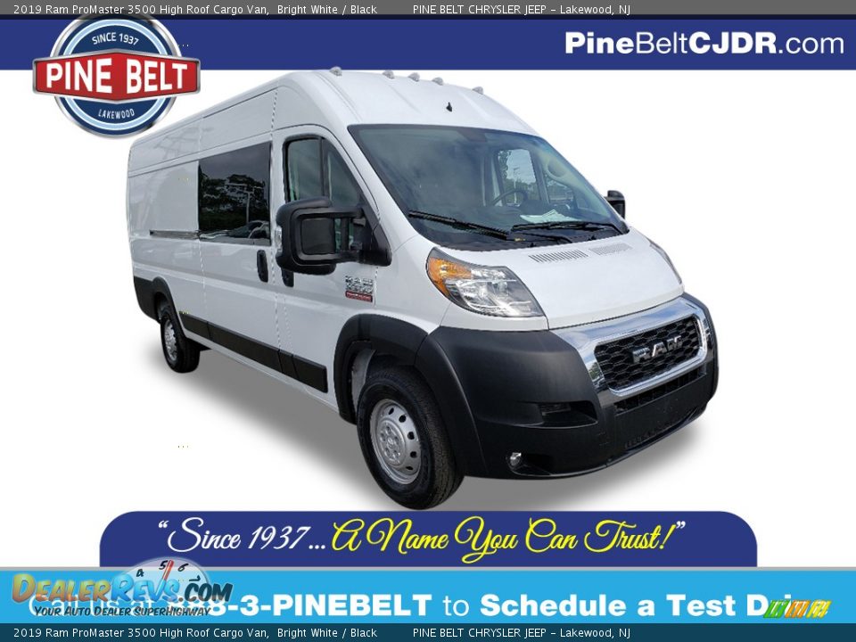 2019 Ram ProMaster 3500 High Roof Cargo Van Bright White / Black Photo #1