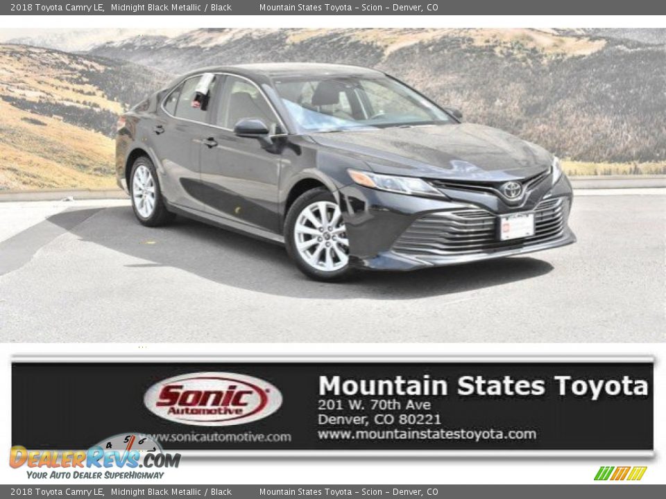 2018 Toyota Camry LE Midnight Black Metallic / Black Photo #1