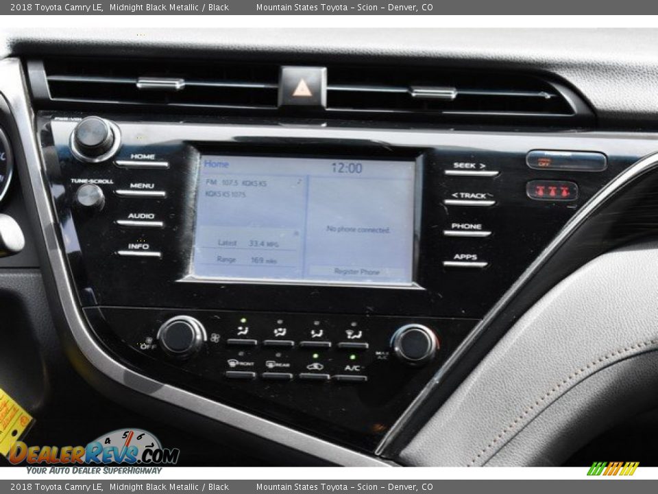 2018 Toyota Camry LE Midnight Black Metallic / Black Photo #14