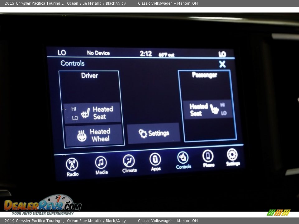 2019 Chrysler Pacifica Touring L Ocean Blue Metallic / Black/Alloy Photo #13