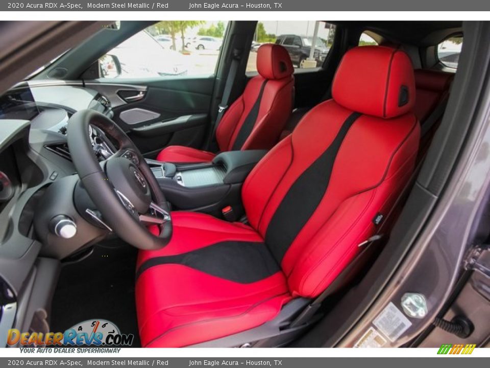 2020 Acura RDX A-Spec Modern Steel Metallic / Red Photo #16