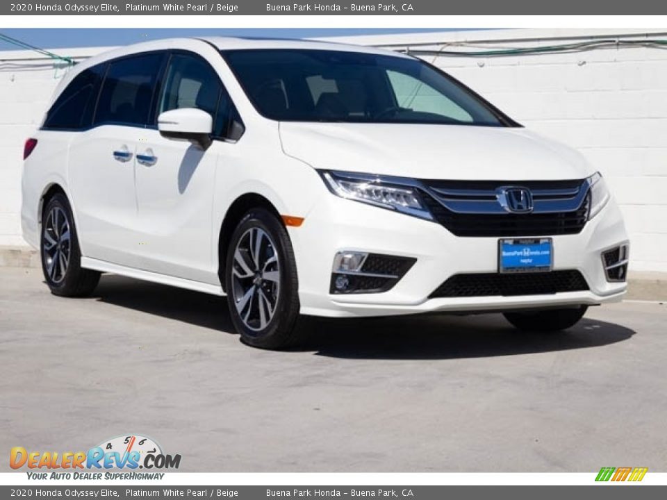 2020 Honda Odyssey Elite Platinum White Pearl / Beige Photo #1