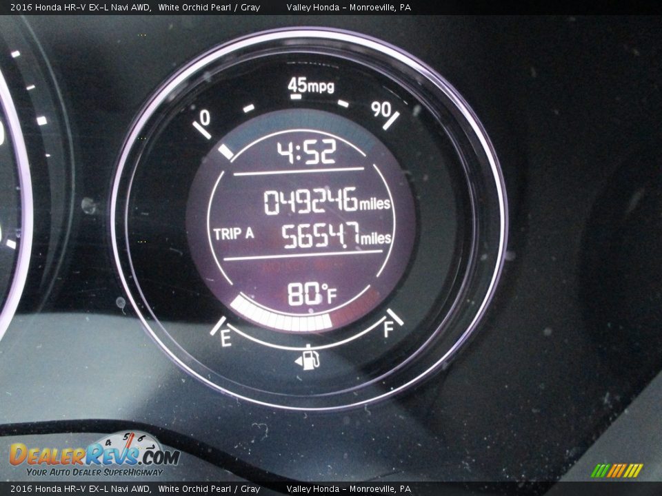 2016 Honda HR-V EX-L Navi AWD White Orchid Pearl / Gray Photo #20