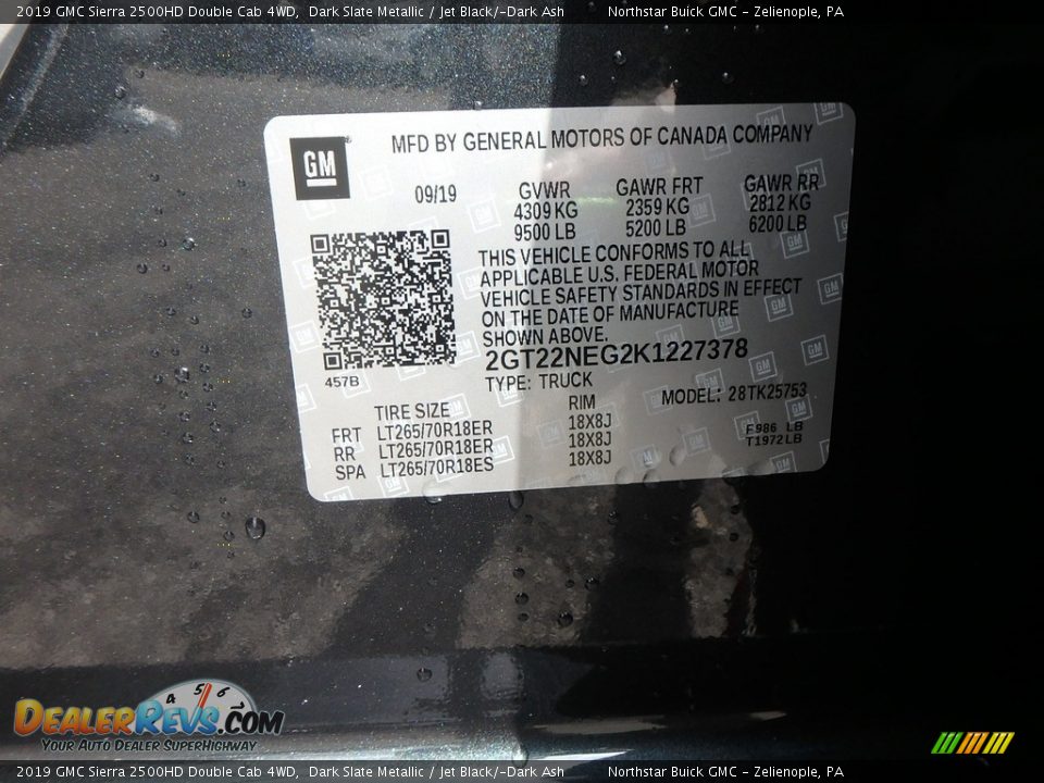 2019 GMC Sierra 2500HD Double Cab 4WD Dark Slate Metallic / Jet Black/­Dark Ash Photo #11