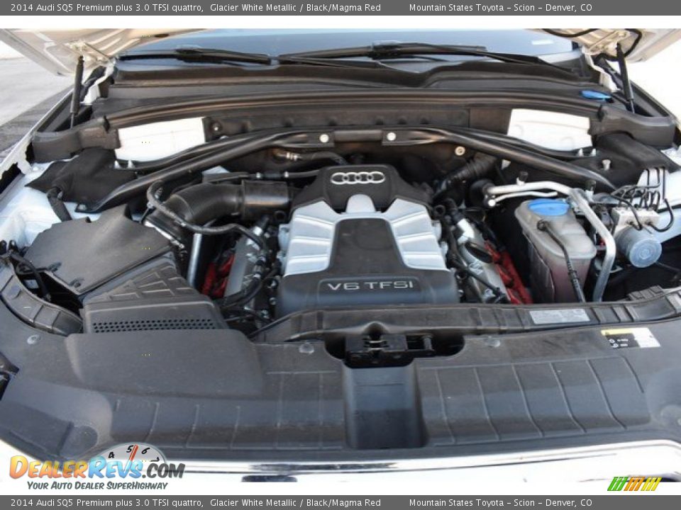 2014 Audi SQ5 Premium plus 3.0 TFSI quattro Glacier White Metallic / Black/Magma Red Photo #9