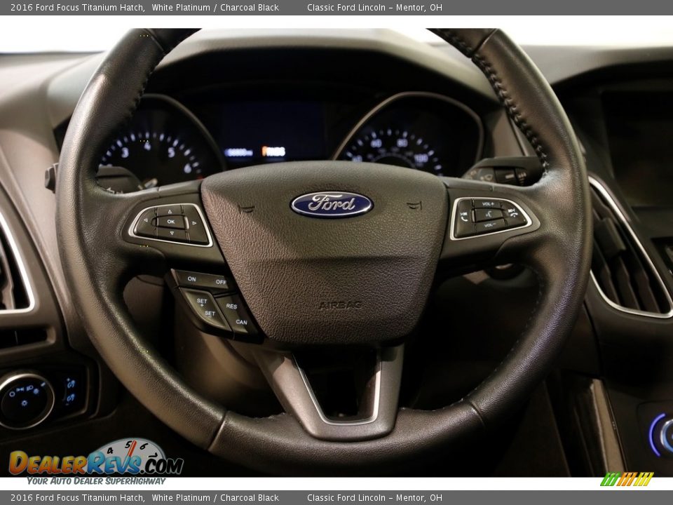 2016 Ford Focus Titanium Hatch White Platinum / Charcoal Black Photo #7