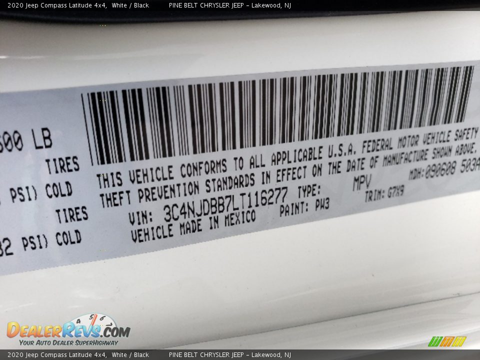 2020 Jeep Compass Latitude 4x4 White / Black Photo #10