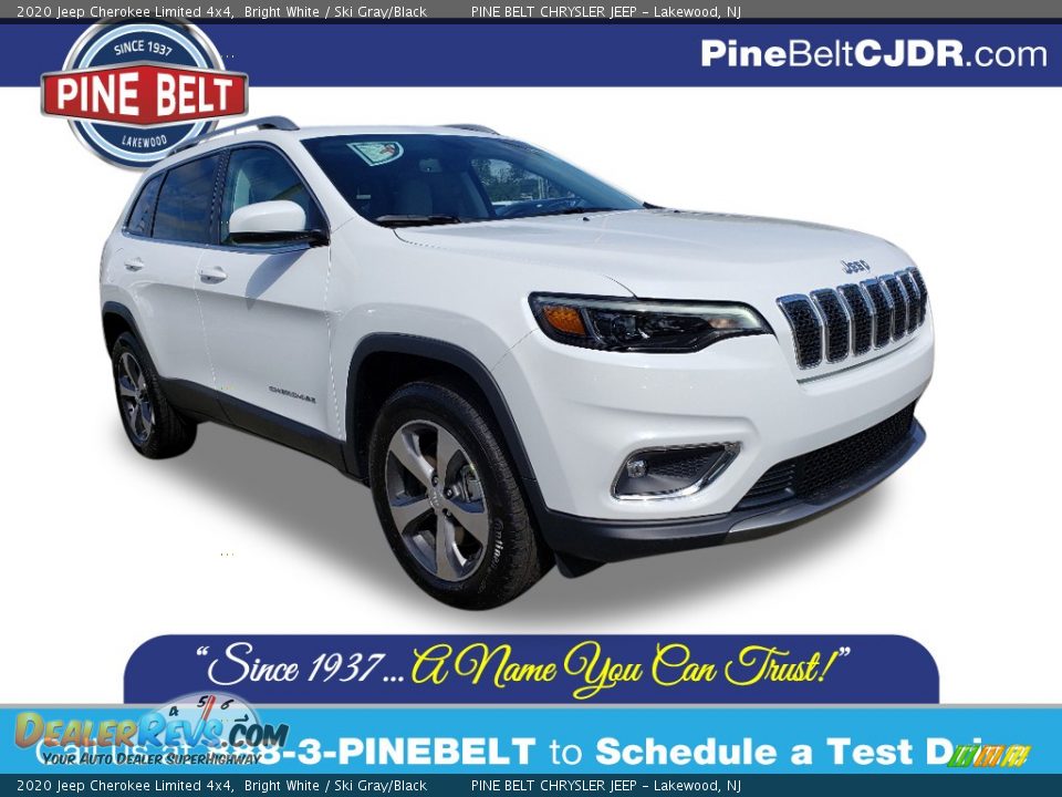 2020 Jeep Cherokee Limited 4x4 Bright White / Ski Gray/Black Photo #1