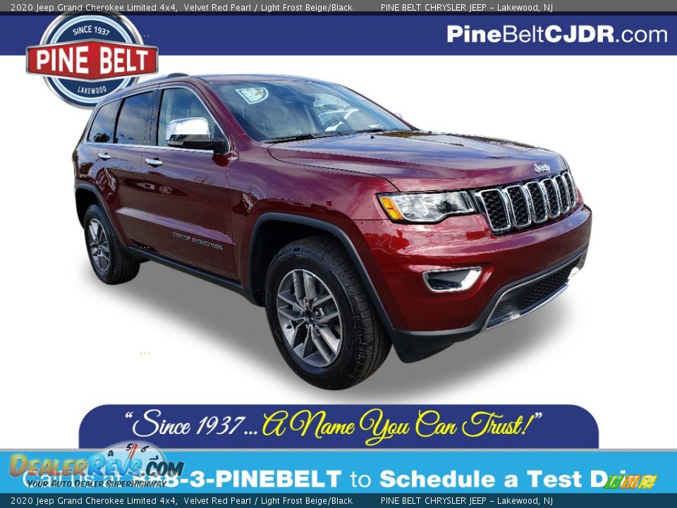 2020 Jeep Grand Cherokee Limited 4x4 Velvet Red Pearl / Light Frost Beige/Black Photo #1