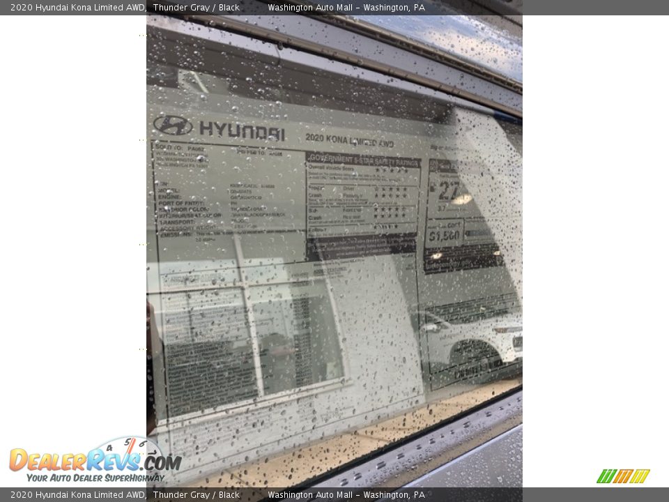 2020 Hyundai Kona Limited AWD Thunder Gray / Black Photo #16