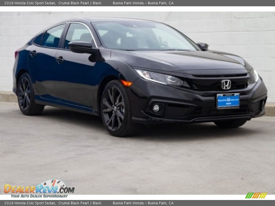 2019 Honda Civic Sport Sedan Crystal Black Pearl / Black Photo #1