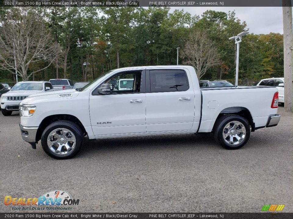 2020 Ram 1500 Big Horn Crew Cab 4x4 Bright White / Black/Diesel Gray Photo #3