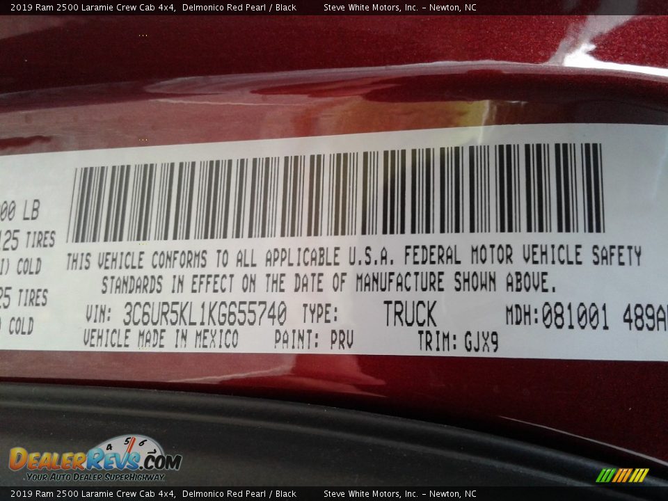 2019 Ram 2500 Laramie Crew Cab 4x4 Delmonico Red Pearl / Black Photo #36