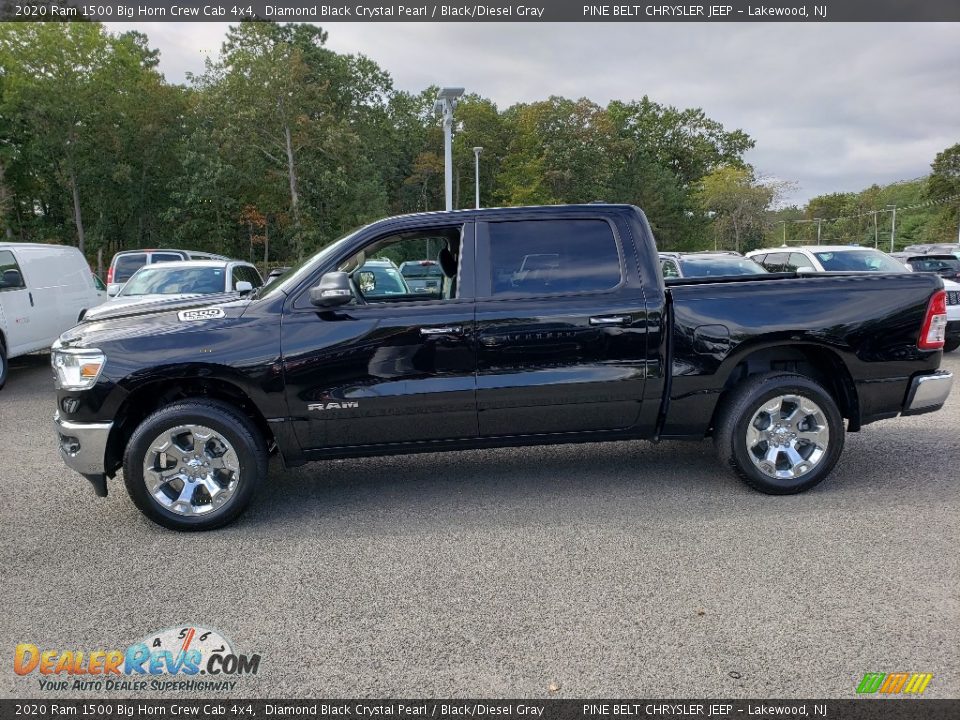 2020 Ram 1500 Big Horn Crew Cab 4x4 Diamond Black Crystal Pearl / Black/Diesel Gray Photo #3