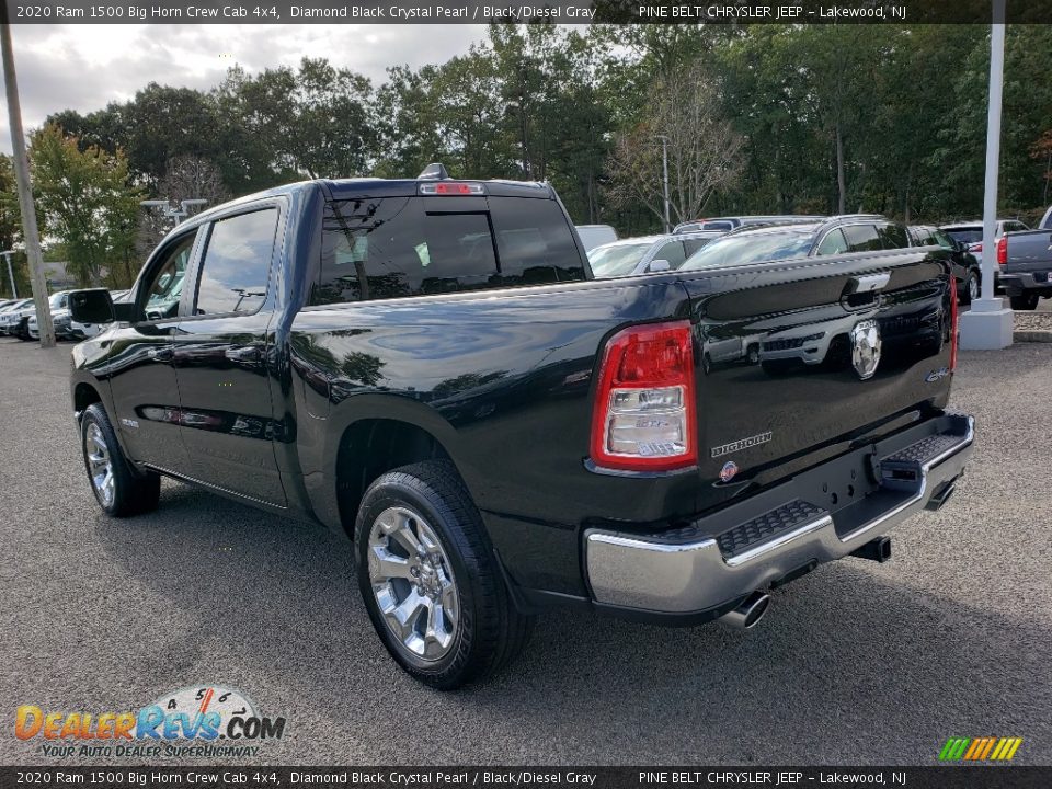 2020 Ram 1500 Big Horn Crew Cab 4x4 Diamond Black Crystal Pearl / Black/Diesel Gray Photo #4