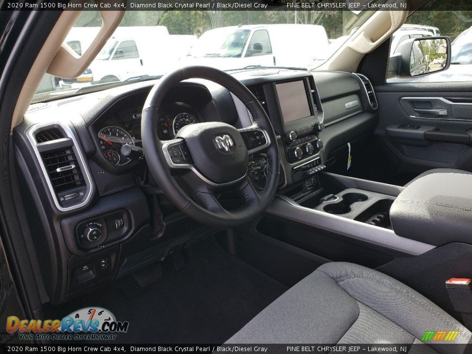 2020 Ram 1500 Big Horn Crew Cab 4x4 Diamond Black Crystal Pearl / Black/Diesel Gray Photo #7