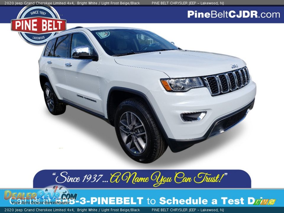 2020 Jeep Grand Cherokee Limited 4x4 Bright White / Light Frost Beige/Black Photo #1