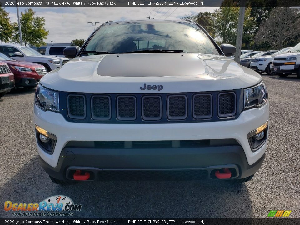 2020 Jeep Compass Trailhawk 4x4 White / Ruby Red/Black Photo #2