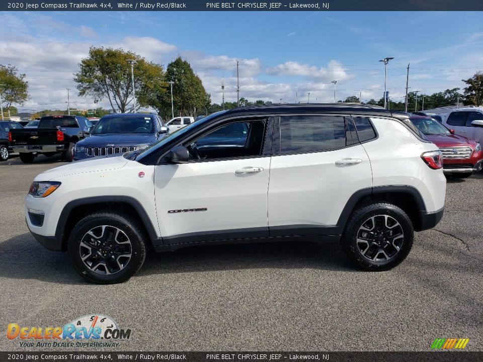 2020 Jeep Compass Trailhawk 4x4 White / Ruby Red/Black Photo #3