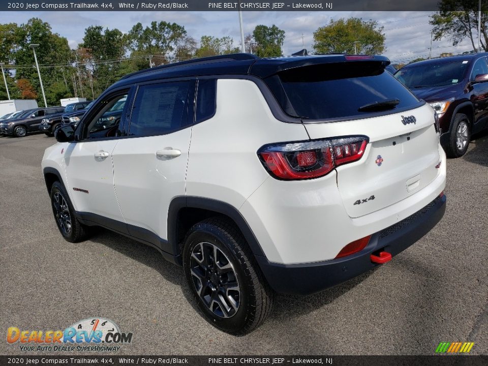 2020 Jeep Compass Trailhawk 4x4 White / Ruby Red/Black Photo #4