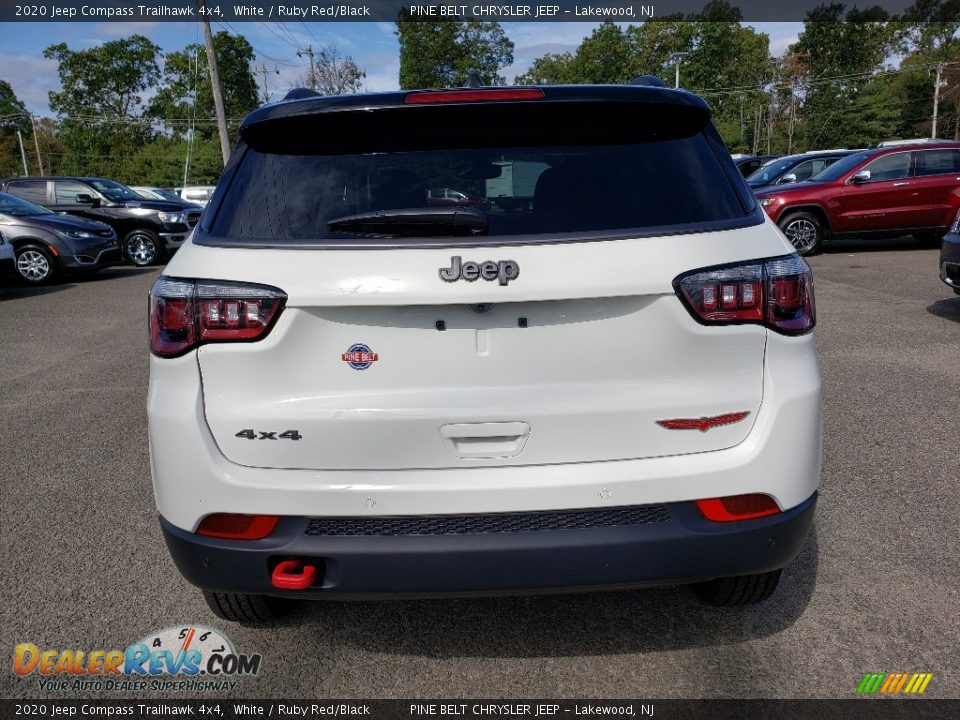 2020 Jeep Compass Trailhawk 4x4 White / Ruby Red/Black Photo #5