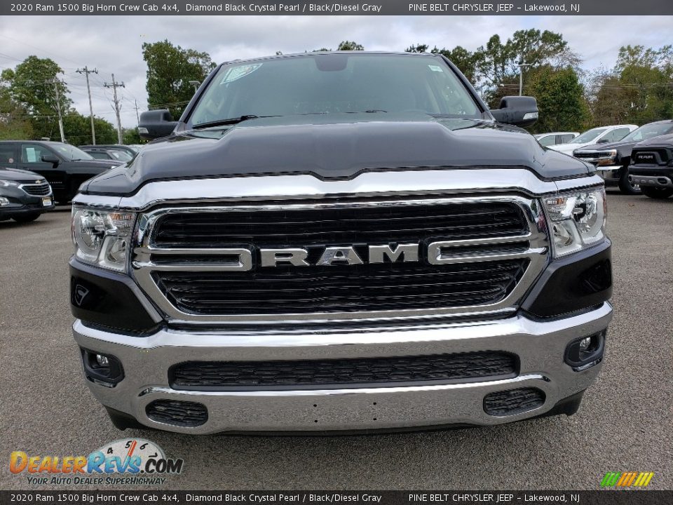 2020 Ram 1500 Big Horn Crew Cab 4x4 Diamond Black Crystal Pearl / Black/Diesel Gray Photo #2