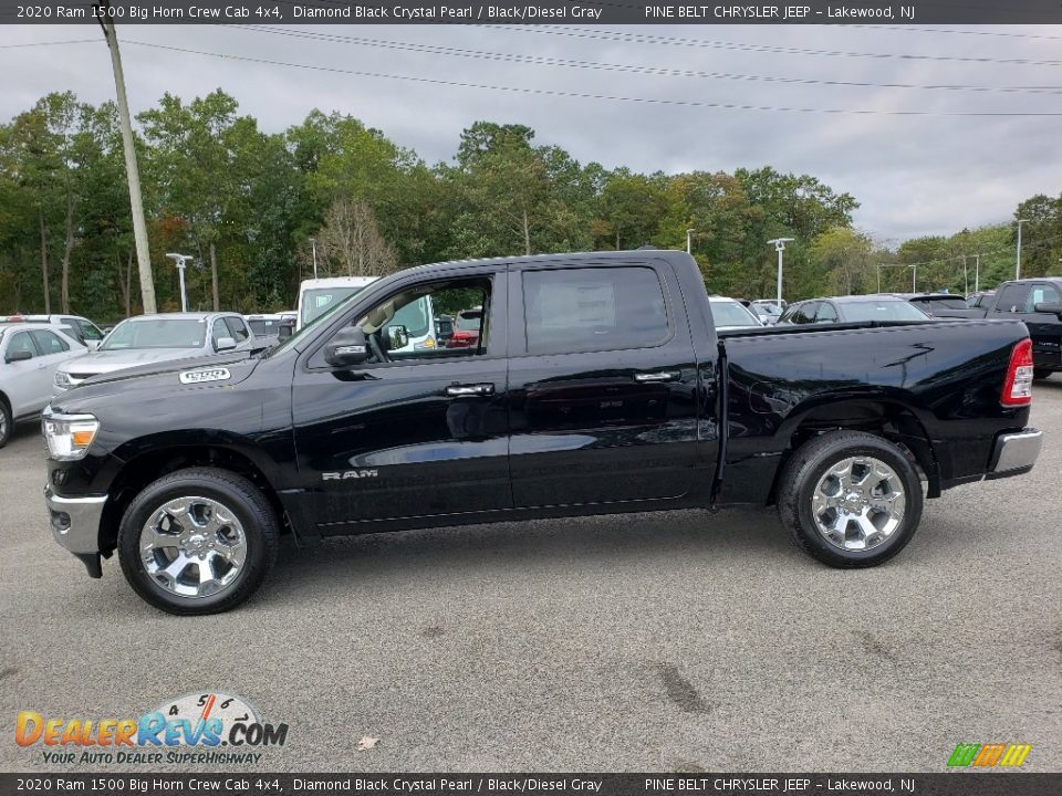 2020 Ram 1500 Big Horn Crew Cab 4x4 Diamond Black Crystal Pearl / Black/Diesel Gray Photo #3