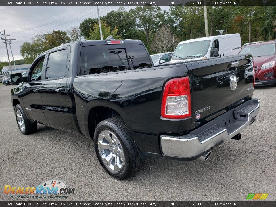 2020 Ram 1500 Big Horn Crew Cab 4x4 Diamond Black Crystal Pearl / Black/Diesel Gray Photo #4