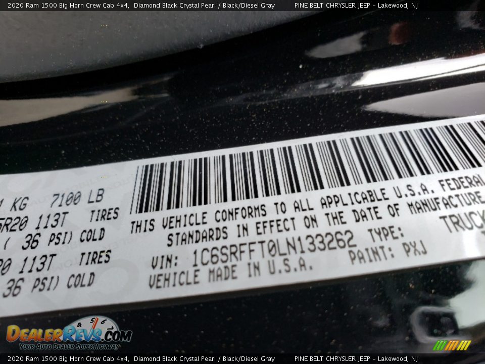 2020 Ram 1500 Big Horn Crew Cab 4x4 Diamond Black Crystal Pearl / Black/Diesel Gray Photo #9