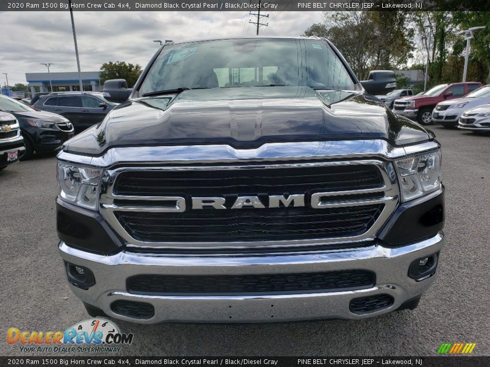 2020 Ram 1500 Big Horn Crew Cab 4x4 Diamond Black Crystal Pearl / Black/Diesel Gray Photo #2