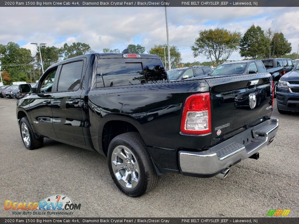 2020 Ram 1500 Big Horn Crew Cab 4x4 Diamond Black Crystal Pearl / Black/Diesel Gray Photo #4