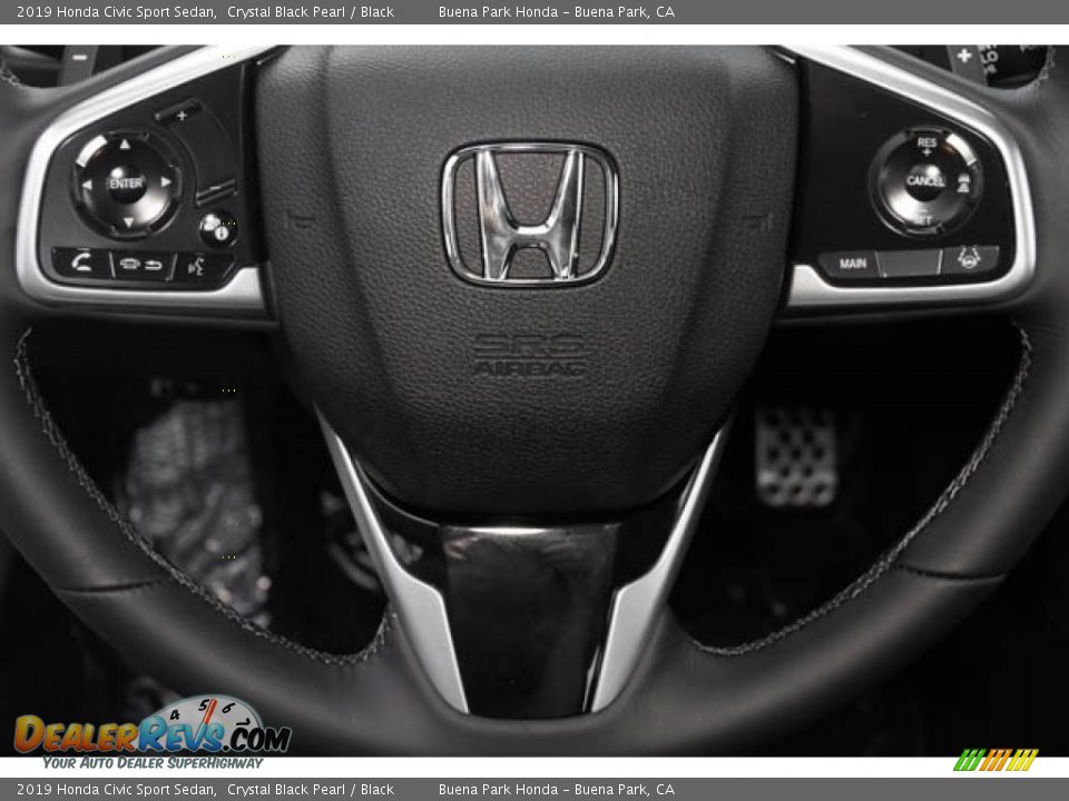 2019 Honda Civic Sport Sedan Crystal Black Pearl / Black Photo #20