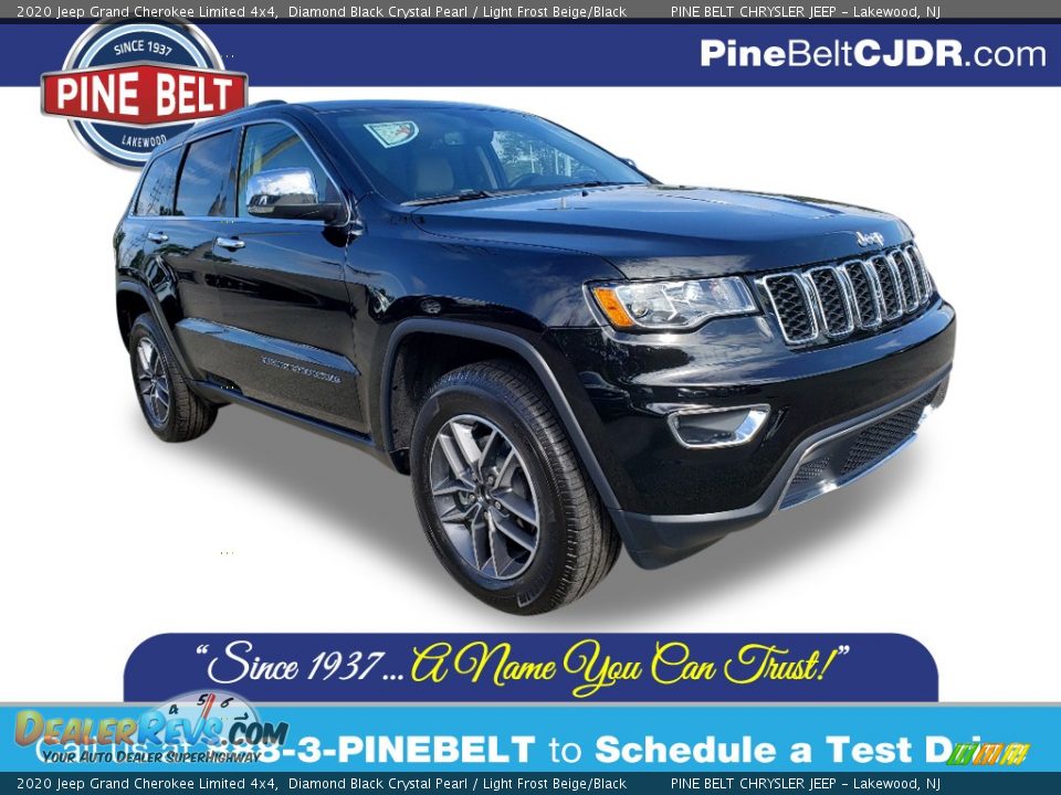 2020 Jeep Grand Cherokee Limited 4x4 Diamond Black Crystal Pearl / Light Frost Beige/Black Photo #1