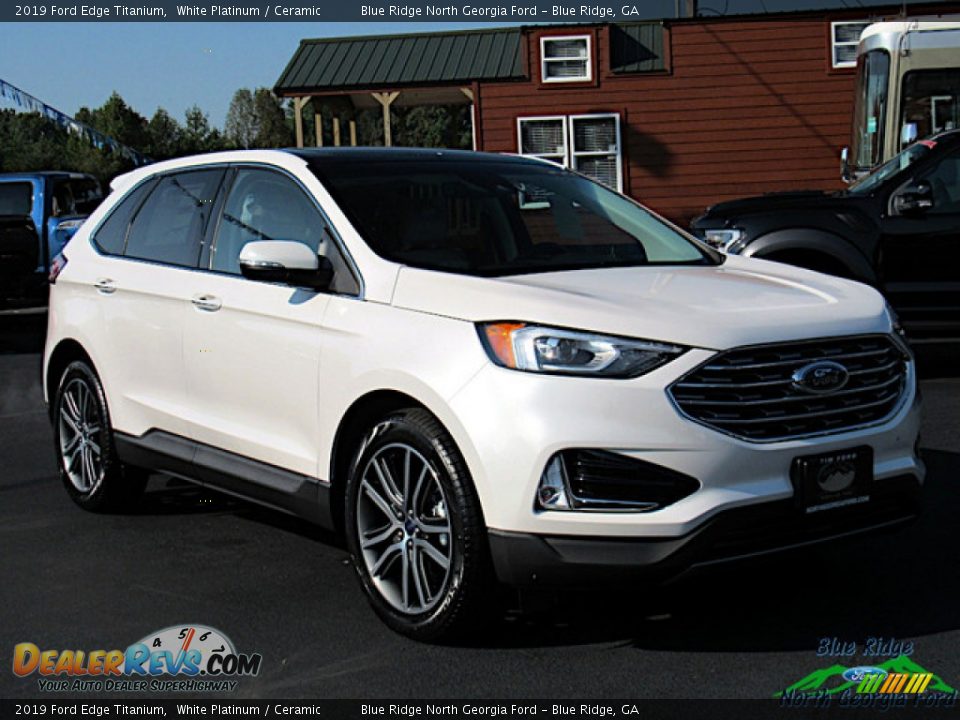 2019 Ford Edge Titanium White Platinum / Ceramic Photo #7