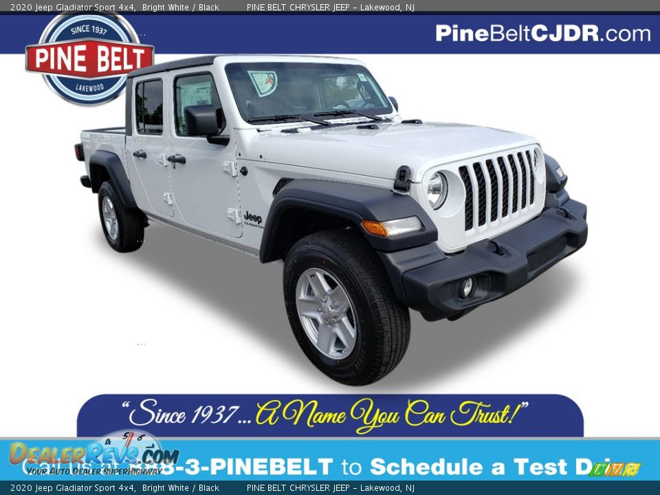 2020 Jeep Gladiator Sport 4x4 Bright White / Black Photo #1