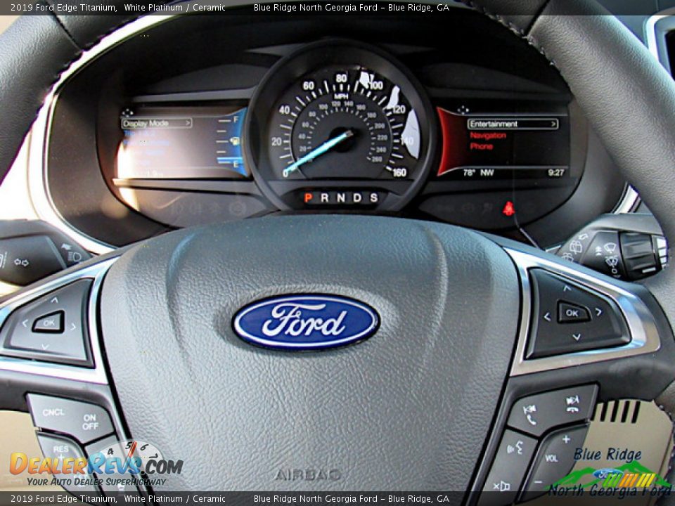 2019 Ford Edge Titanium White Platinum / Ceramic Photo #17