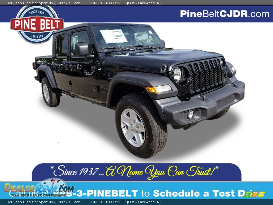2020 Jeep Gladiator Sport 4x4 Black / Black Photo #1