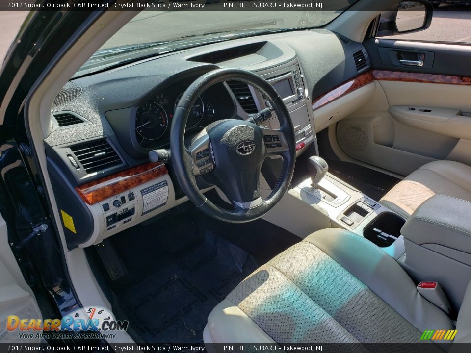 2012 Subaru Outback 3.6R Limited Crystal Black Silica / Warm Ivory Photo #29