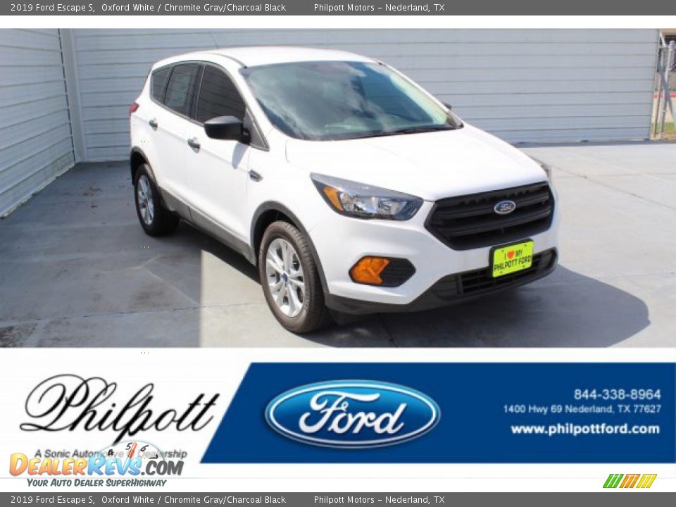 2019 Ford Escape S Oxford White / Chromite Gray/Charcoal Black Photo #1