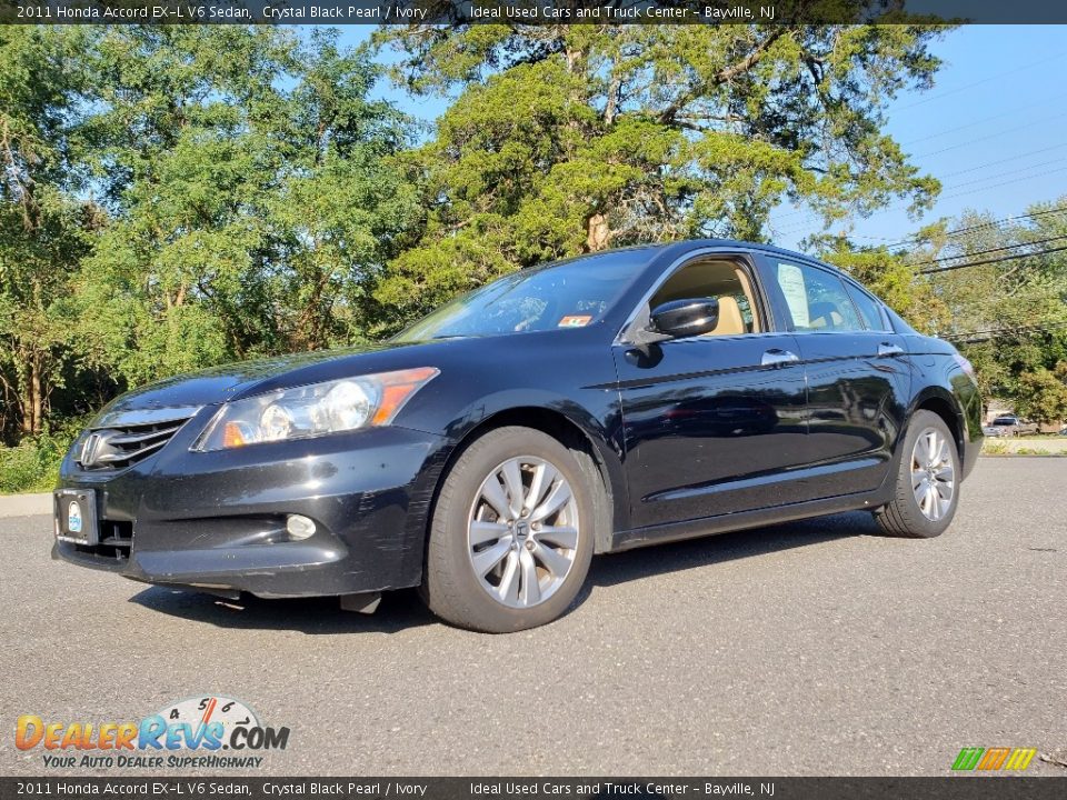 2011 Honda Accord EX-L V6 Sedan Crystal Black Pearl / Ivory Photo #1