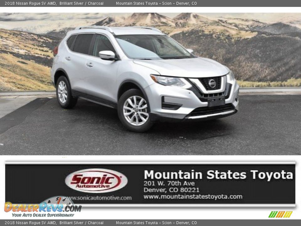 2018 Nissan Rogue SV AWD Brilliant Silver / Charcoal Photo #1
