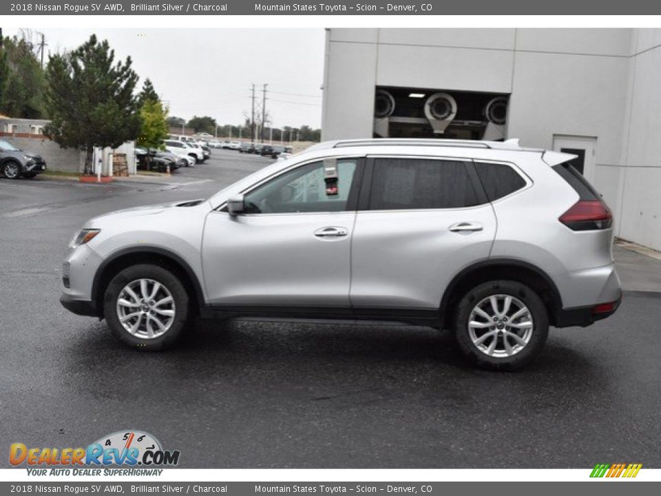 2018 Nissan Rogue SV AWD Brilliant Silver / Charcoal Photo #3