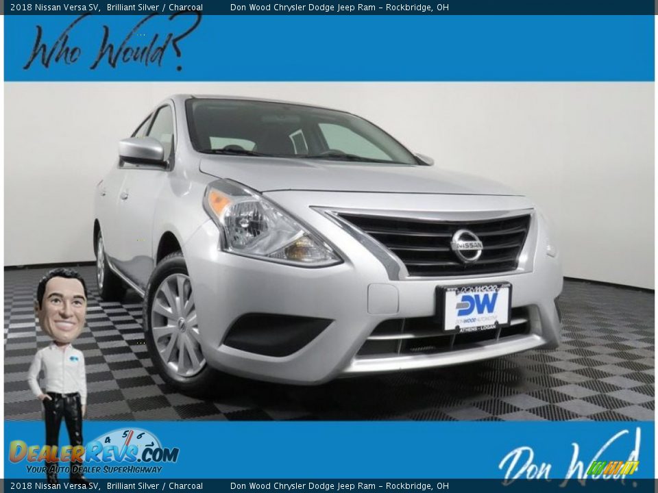 2018 Nissan Versa SV Brilliant Silver / Charcoal Photo #1