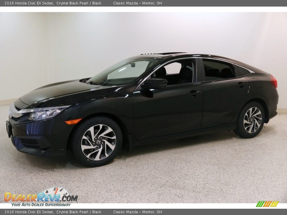 2016 Honda Civic EX Sedan Crystal Black Pearl / Black Photo #3